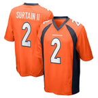 Silnrao D.Broncos #2 Patrick Surtain II Player Orange Home Game Football Stitched Jerseys
