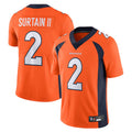 Silnrao D.Broncos #2 Patrick Surtain II Player Orange Vapor Untouchable Limited Stitched Jerseys