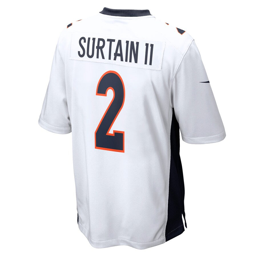 Silnrao D.Broncos #2 Patrick Surtain II Player White Home Game Stitched Jerseys