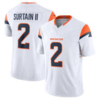 Silnrao D.Broncos #2 Patrick Surtain II Player White Vapor F.U.S.E. Limited Stitched Jerseys