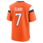 Silnrao D.Broncos #7 John Elway Player Orange Home Game Stitched Jerseys