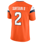 Silnrao D.Broncos #2 Patrick Surtain II Orange Team Vapor F.U.S.E. Stitched Limited Jerseys