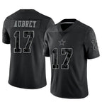Silnrao D.Cowboys #17 Brandon Aubrey Player Black REFLECTIVE Limited Stitched Jerseys