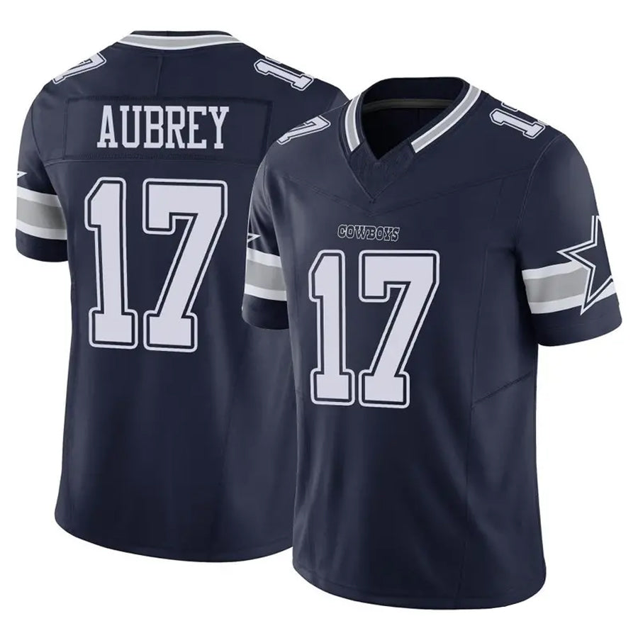 Silnrao D.Cowboys #17 Brandon Aubrey Player Navy Vapor F.U.S.E. Limited Stitched Jerseys