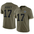 Silnrao D.Cowboys #17 Brandon Aubrey Player Salute To Service Olive Stitched Jerseys