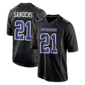 Silnrao D.Cowboys #21 Deion Sanders Player Navy Carbon Black Fashion Stitched Jerseys