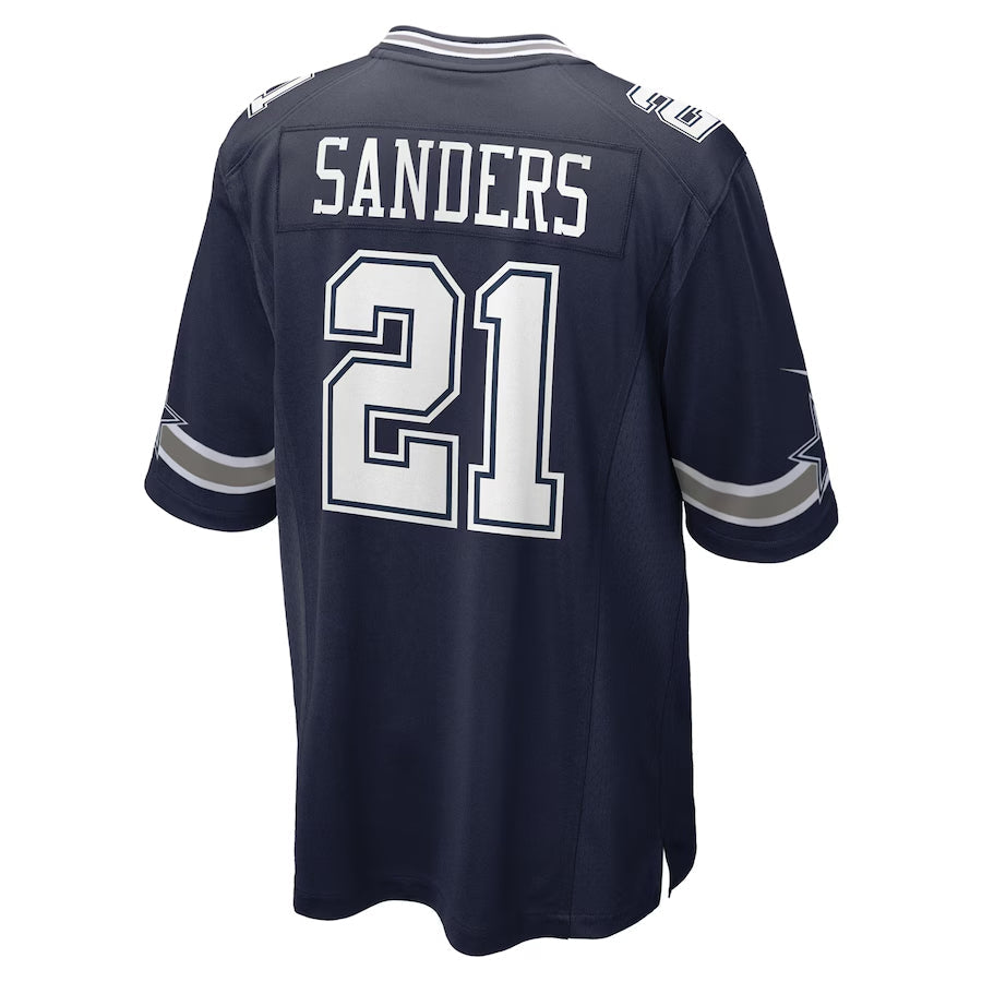 Silnrao D.Cowboys #21 Deion Sanders Player Navy Home Game Stitched Jerseys