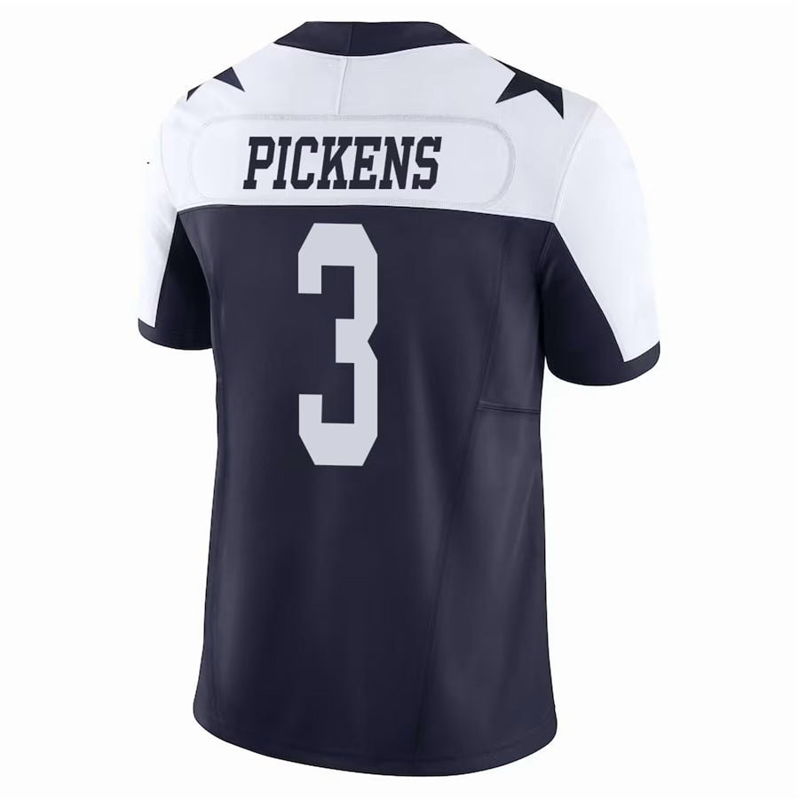 Silnrao D.Cowboys #3 George Pickens Player Navy Throwback Stitched Jerseys