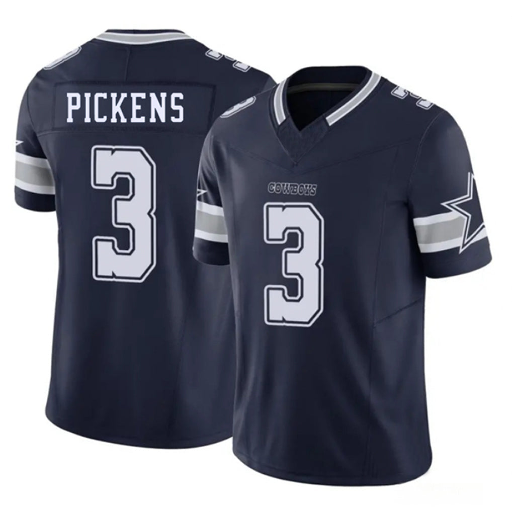 Silnrao D.Cowboys #3 George Pickens Player Navy Vapor F.U.S.E. Limited Stitched Jerseys