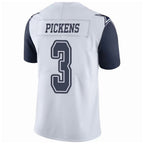 Silnrao D.Cowboys #3 George Pickens Player White Throwback Stitched Jerseys