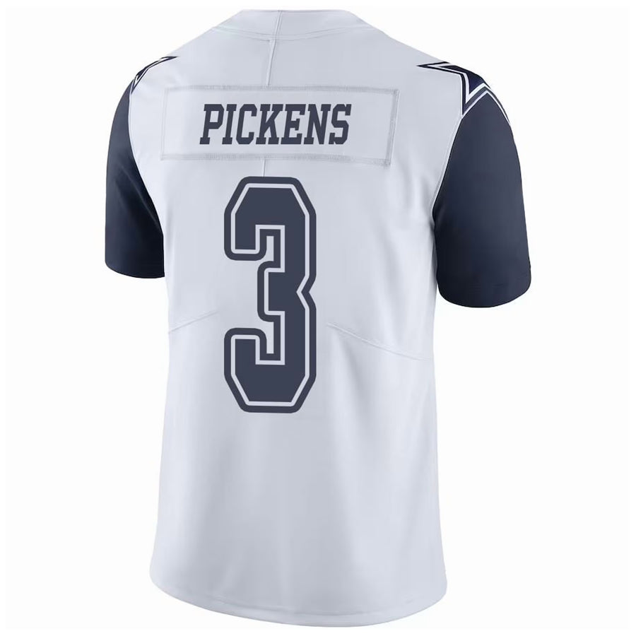 Silnrao D.Cowboys #3 George Pickens Player White Throwback Stitched Jerseys