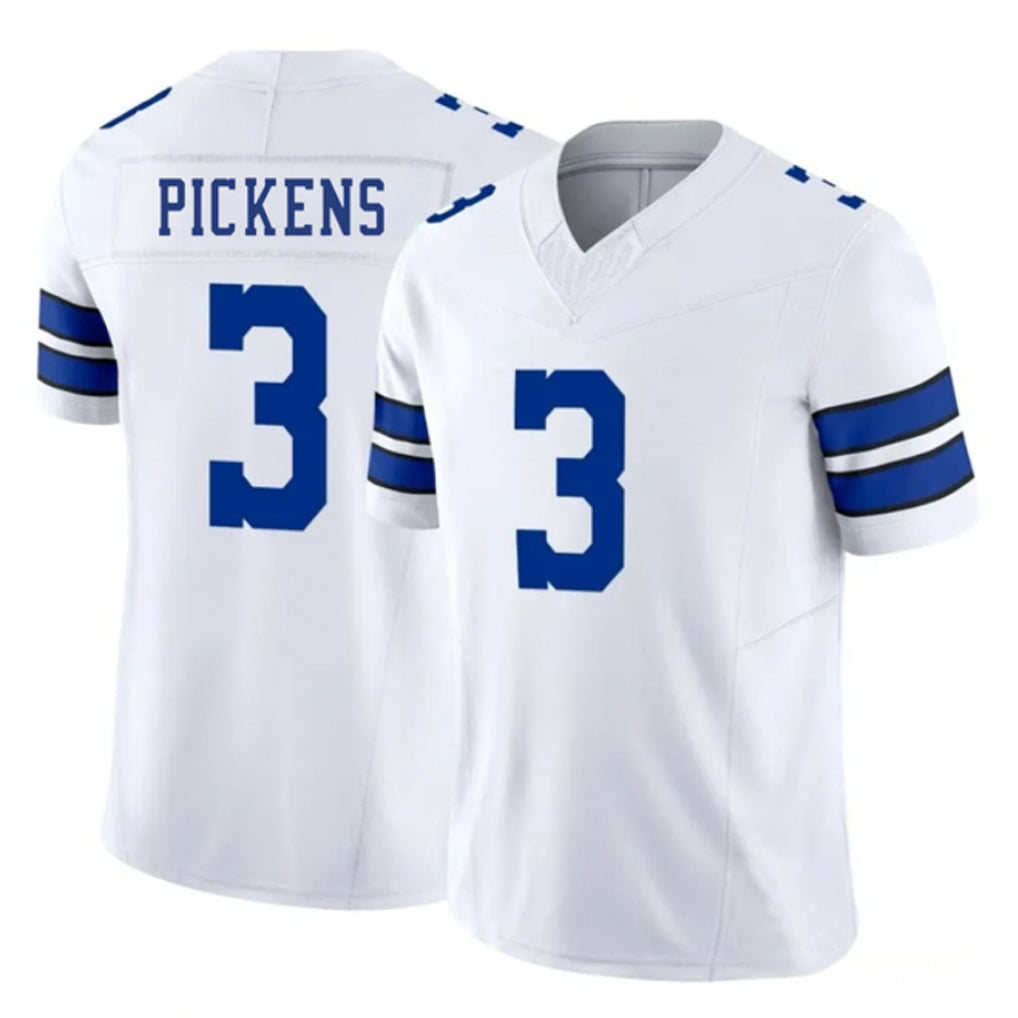 Silnrao D.Cowboys #3 George Pickens Player White Vapor F.U.S.E. Limited Stitched Jerseys