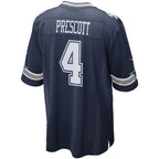 Silnrao D.Cowboys #4 Dak Prescott Player Navy Home Game Stitched Jerseys