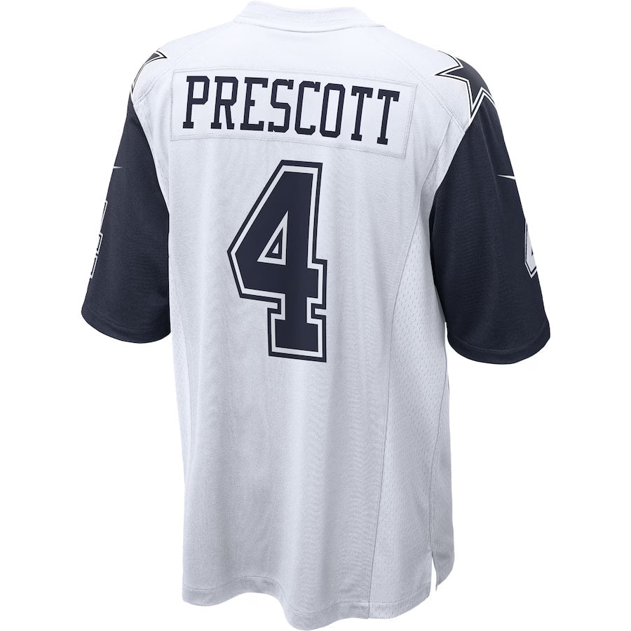 Silnrao D.Cowboys #4 Dak Prescott Player White Alternate Game Stitched Jerseys