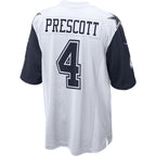 Silnrao D.Cowboys #4 Dak Prescott Player White Alternate Game Stitched Jerseys