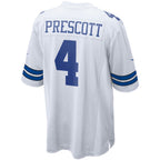 Silnrao D.Cowboys #4 Dak Prescott Player White Home Game Stitched Jerseys
