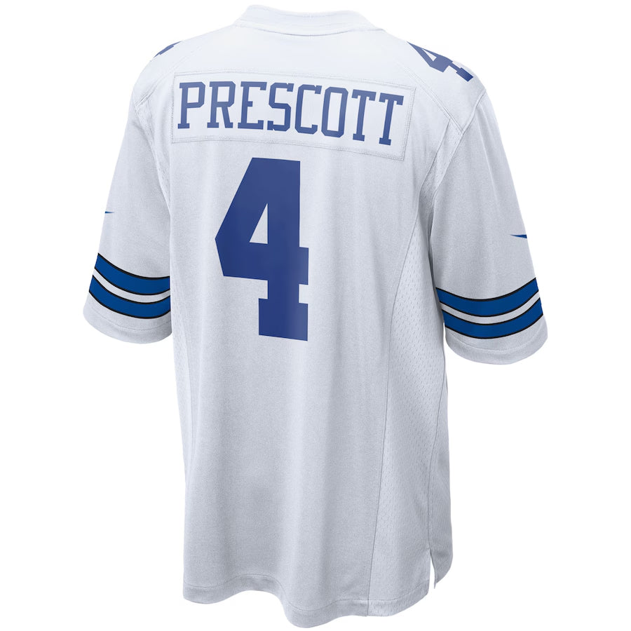 Silnrao D.Cowboys #4 Dak Prescott Player White Home Game Stitched Jerseys