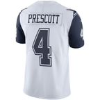 Silnrao D.Cowboys #4 Dak Prescott White Color Rush Vapor Limited Stitched Jerseys