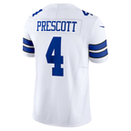 Silnrao D.Cowboys #4 Dak Prescott White Vapor F.U.S.E. Limited Stitched Jerseys