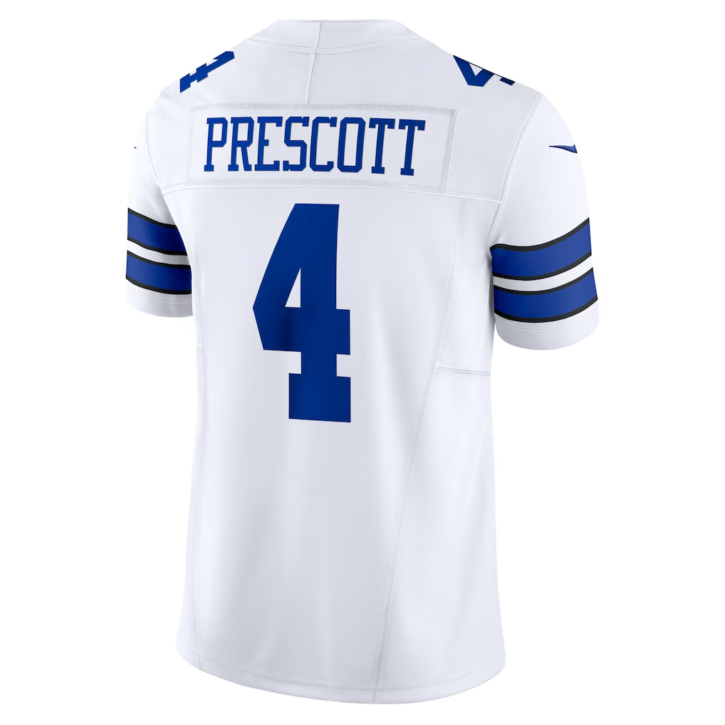 Silnrao D.Cowboys #4 Dak Prescott White Vapor F.U.S.E. Limited Stitched Jerseys