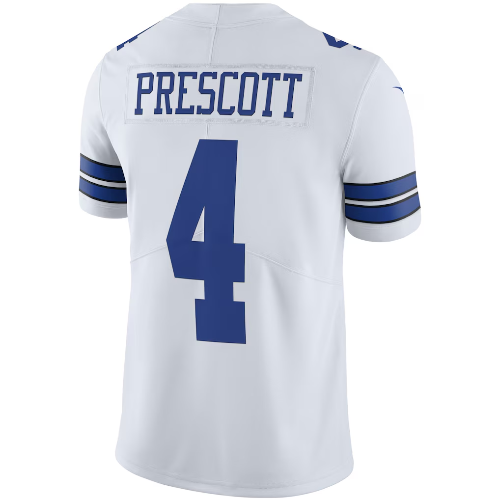 Silnrao D.Cowboys #4 Dak Prescott White Vapor Limited Player Stitched Jerseys