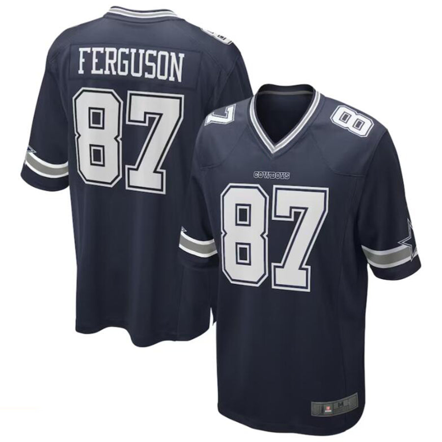 Silnrao D.Cowboys #87 Jake Ferguson Navy Game Jersey American Stitched  Jerseys