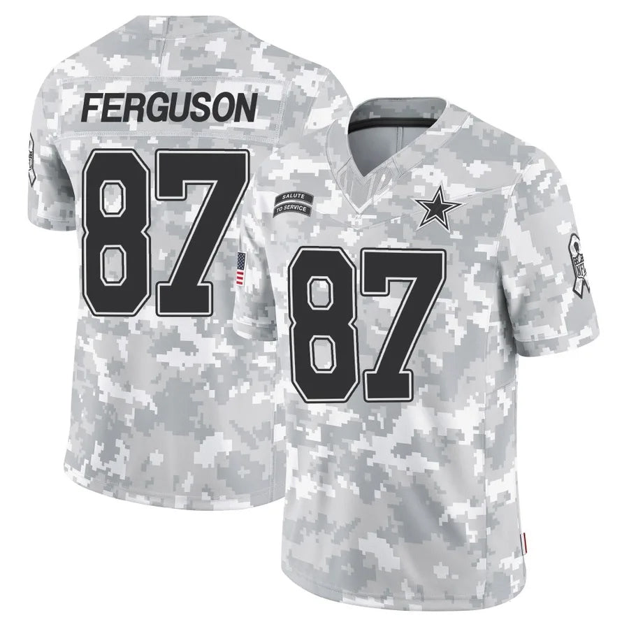 Silnrao D.Cowboys #87 Jake Ferguson Player Arctic Camo Salute to Service Limited Stitched Jerseys