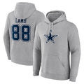 Silnrao D.Cowboys #88 CeeDee Lamb Player Gray Icon Pullover Hoodie Game Stitched Jerseys