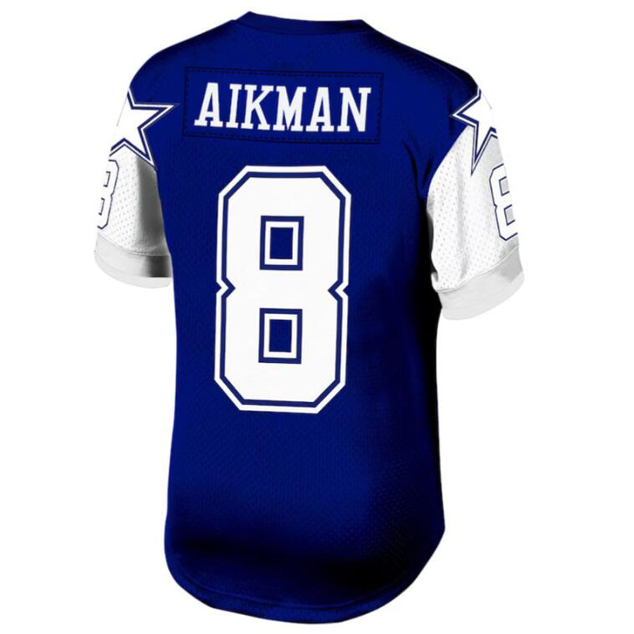 Silnrao D.Cowboys #8 Troy Aikman Navy Legacy Replica Jersey American Stitched Jerseys