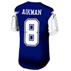 Silnrao D.Cowboys #8 Troy Aikman Navy Legacy Replica Jersey American Stitched Jerseys
