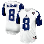 Silnrao D.Cowboys #8 Troy Aikman Player Mitchell & Ness White 1994 Authentic Throwback Retired Stitched Jerseys