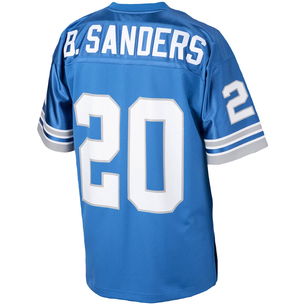Silnrao D.Lions 1993 #20 Barry Sanders Mitchell & Ness Blue Authentic Throwback Retired Player Stitched Jerseys