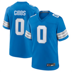 Silnrao D.Lions #0 Jahmyr Gibbs Player Blue Replica Game Stitched Jerseys