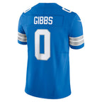 Silnrao D.Lions #0 Jahmyr Gibbs Player Blue Vapor F.U.S.E. Limited Game Stitched Jerseys
