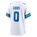 Silnrao D.Lions #0 Jahmyr Gibbs Player White Home Game Stitched Jerseys