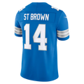 Silnrao D.Lions #14 Amon-Ra St. Brown Blue Team Vapor F.U.S.E. Stitched Limited Jerseys
