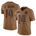 Silnrao D.Lions #14 Amon-Ra St. Brown Player Brown Salute To Service Limited Stitched Jerseys