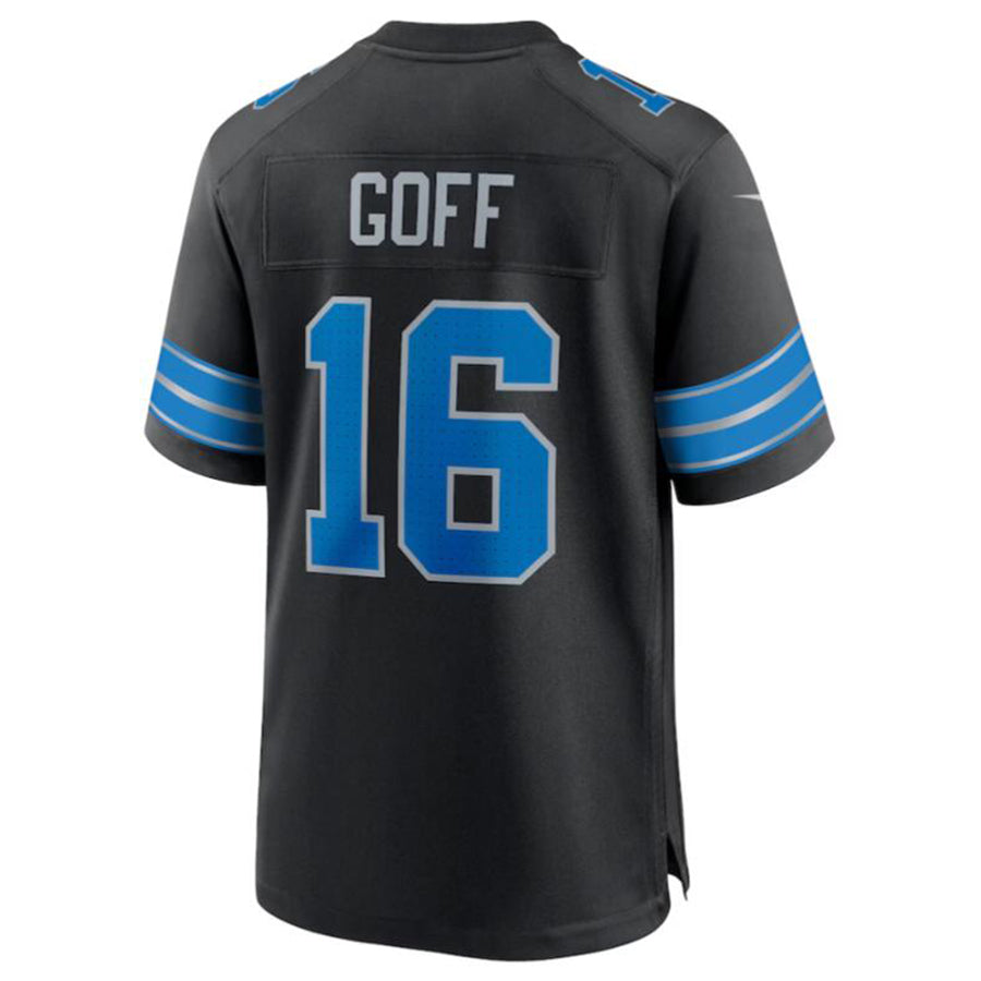 Silnrao D.Lions #16 Jared Goff Black 2nd Alternate Game Jersey American Stitched  Jerseys