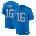 Silnrao D.Lions #16 Jared Goff Blue Alternate Game Jersey Blue Player Stitched Jerseys