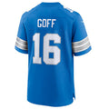 Silnrao D.Lions #16 Jared Goff Blue Game Jersey American Stitched  Jerseys
