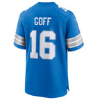 Silnrao D.Lions #16 Jared Goff Blue Game Jersey American Stitched  Jerseys