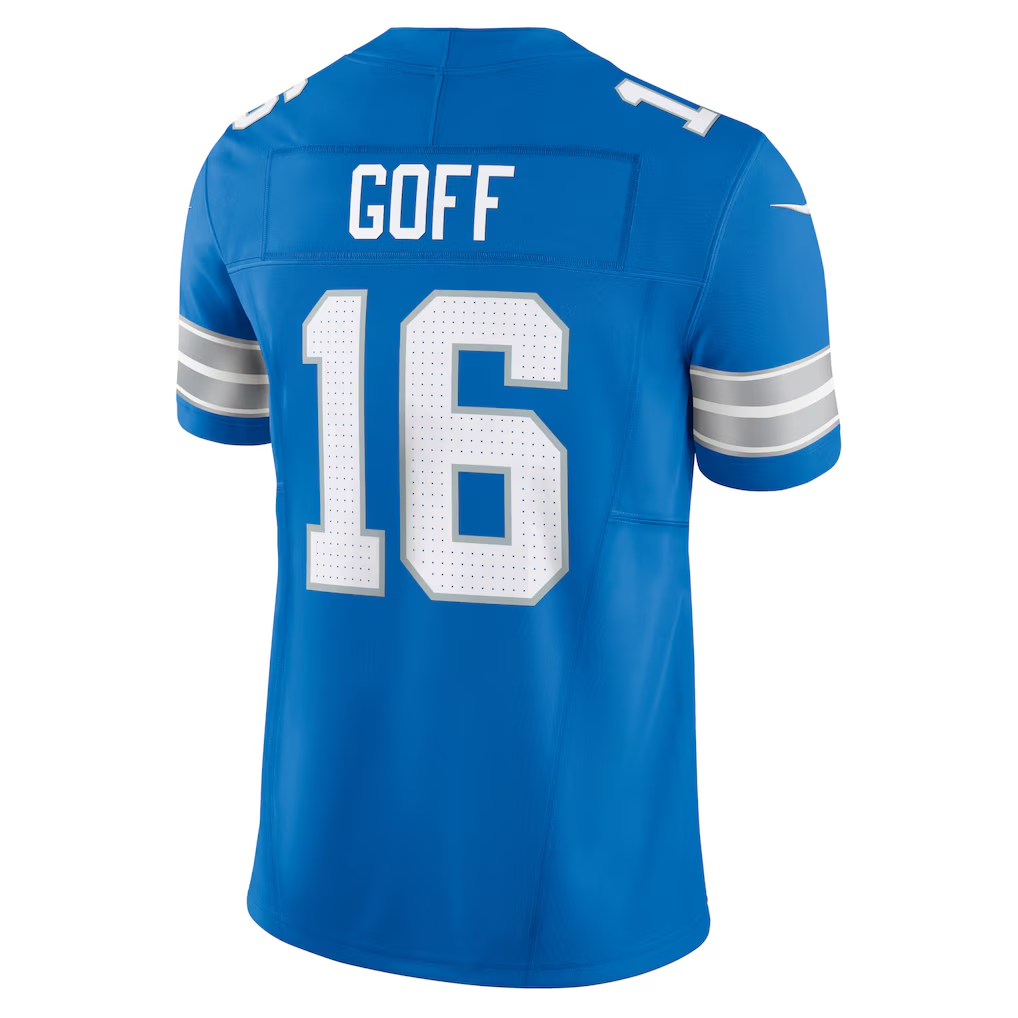 Silnrao D.Lions #16 Jared Goff Blue Vapor F.U.S.E. Limited Stitched Jerseys