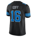 Silnrao D.Lions #16 Jared Goff Player Black Vapor F.U.S.E. Limited Stitched Jerseys
