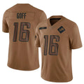 Silnrao D.Lions #16 Jared Goff Player Brown Salute To Service Limited Stitched Jerseys