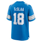 Silnrao D.Lions #18 Isaac TeSlaa Blue Game Player Jersey