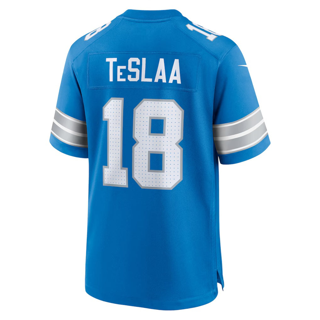 Silnrao D.Lions #18 Isaac TeSlaa Blue Game Player Jersey