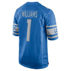 Silnrao D.Lions #1 Jameson Williams Player Blue Replica Game Stitched Jerseys