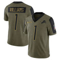 Silnrao D.Lions #1 Jameson Williams Player White Home Game Stitched Jerseys