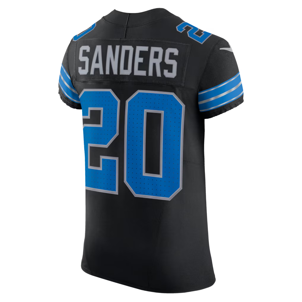 Silnrao D.Lions #20 Barry Sanders Black Alternate Vapor F.U.S.E. Elite Stitched Jerseys