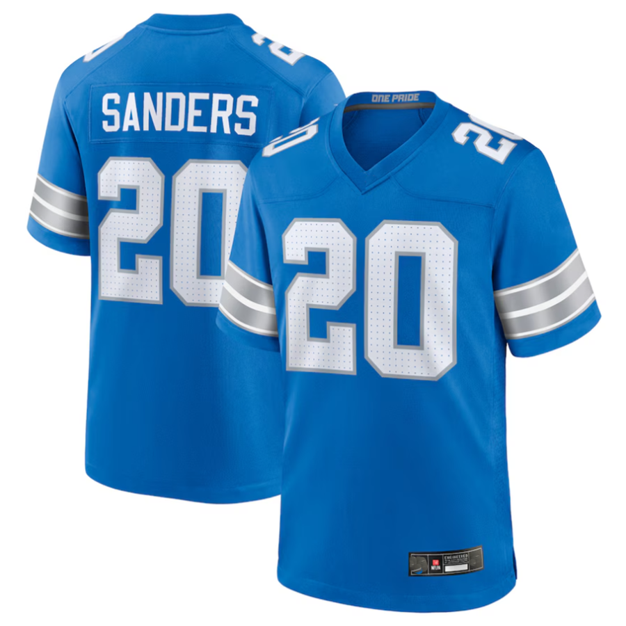 Silnrao D.Lions #20 Barry Sanders Player Blue Game Stitched Jerseys